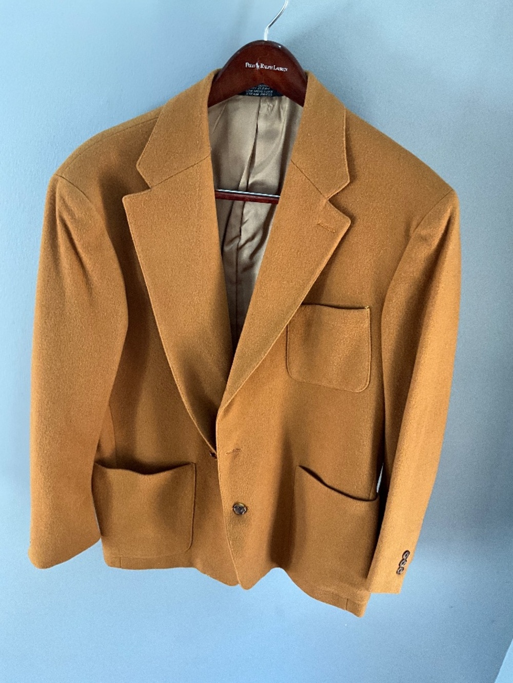 Saks Fifth Avenue Camel Wool lined overcoat, L